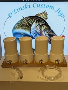 2" -4 Bank Fluid Bed For Powder Painting Jigs/with 4 Cups and Lids(Stained Base) - Picture 1 of 2