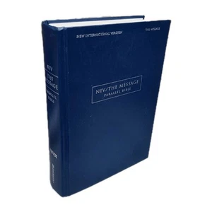 NIV The Message Parallel Bible Zondervan 2004 Navy Blue New Internatonal - Picture 1 of 8