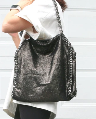 Bolso de Mano Stella McCartney Falabella Cadena Plateada ~ Cuero Vegano Italia Foto 1 de 4
