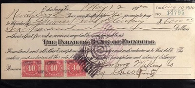 5H209 -  1920   THE FARMERS BANK OF EDINBURG  -  EDINBURG, VA - Image 1 of 2