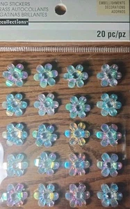 ReCollections 20pc Bling Iridescent Color Shifting Flower Gem Stickers - Picture 1 of 5