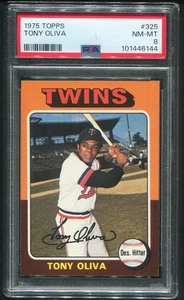 Tony Oliva 1975 Topps #325 PSA 8 casi nuevo-como nuevo - Imagen 1 de 2