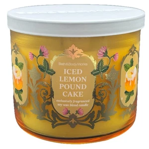 Bath & Body Works Iced Lemon Pound Cake 3 Docht Kerze 14,5 Unzen Zitrus Bäckerei Glas - Bild 1 von 10
