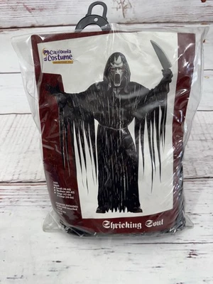 Soul Taker Grim Reaper Ghoul Death Dress Up Halloween Adult Costume Sz xl mask - Image 1 of 4