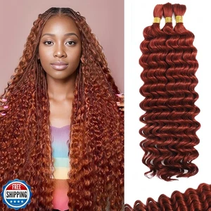 Echt Flechthaar für Boho Zöpfe 120g 12A Deep Water Wave Bulk Echthaar - Bild 1 von 5