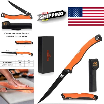 Cuchillo de filete de camping duradero 6,5 pulgadas hoja afilada con funda de fácil almacenamiento Foto 1 de 4