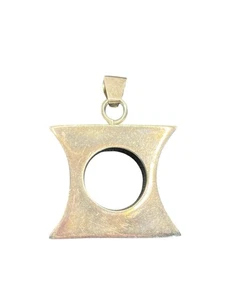 Modernist geometric sterling silver chunky pendant for necklace vintage - Picture 1 of 16