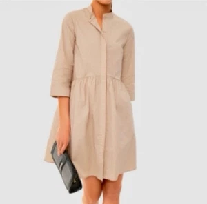 Tuckernuck Royal Shirtkleid Knopfleiste Mini Damen Größe Medium hellbraun 3/4-Arm - Bild 1 von 9