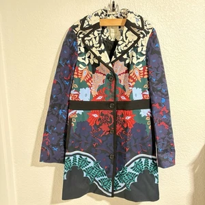 Anthropologie Elevenses Florilege Coat Tapestry Abstract Print Size US 6 - Picture 1 of 14