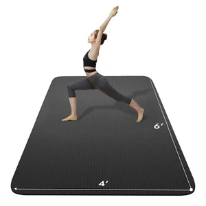 FrenzyBird Large Yoga Mat 6'x 4'(72”x 48”)—1/4" - Picture 1 of 6