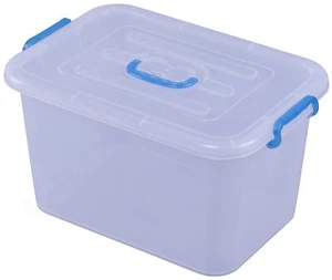 New Basicwise Large Clear Storage Container With Lid and Handles - Picture 1 of 11