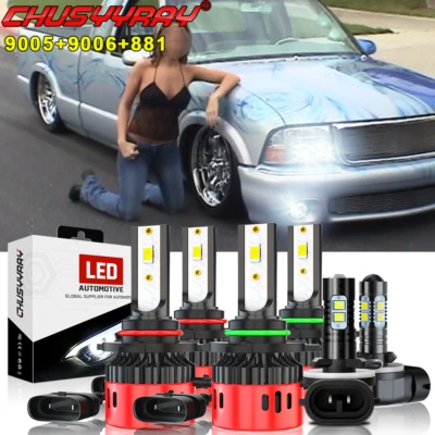 6000K Para GMC Sonoma 1998-2004 Combo Faros LED + Kit Faros Antiniebla Foto 1 de 4