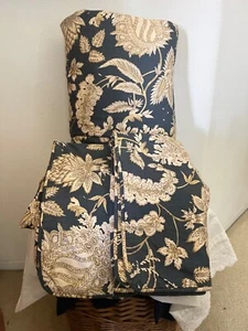 Pottery Barn MARGARET Blue Floral FULL/QUEEN Duvet & 2 Euro Shams & Bedskirt - Picture 1 of 5