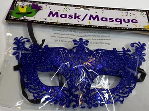 MARDI GRAS Mask Blue NEW - Picture 1 of 3