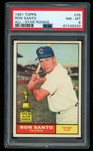 1961 Topps #35 Ron Santo Rookie PSA 8 NM-MT Chicago Cubs