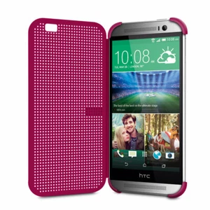 HTC One Dot View™ M100 Flip Interactive Smartphone Case for M8) Magenta - Picture 1 of 9