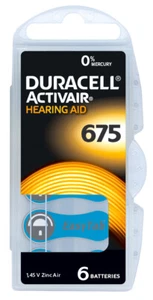 Batteria 30 pz 5 blister Duracell batteria apparecchi acustici DA 675 - Foto 1 di 1
