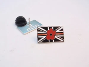 THIN ORANGE LINE UNION JACK UK SEARCH & RESCUE REMEMBRANCE LAPEL PIN BADGE - Foto 1 di 1