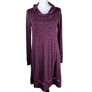 Anthro Saturday Sunday Knit Dress XS Spacedye Cowl Neck Lace Back Cottagecore - Picture 1 of 15