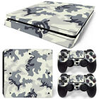 Ps4 Slim Skin Console & 2 Controllers White Camo Vinyl Decal Wrap
