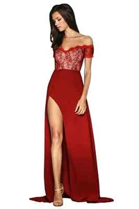 ELLE ZEITOUNE LUXE - Size 8 'Montana Gown - Scarlett' off the shoulder formal - Picture 1 of 9