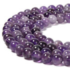  Natural Amethyst Smooth Round Beads Size 6mm 8mm 15.5'' Strand