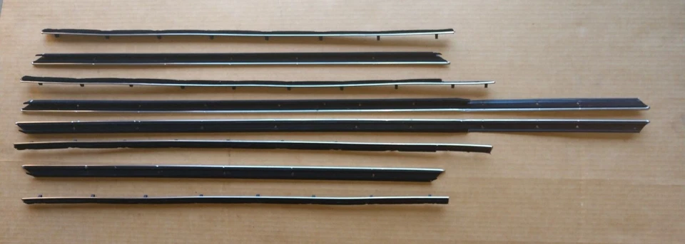 1965 66 Plymouth Dodge Chrysler 2 Door Window Belt Weatherstrip Catwhisker Set - Image 1 of 1