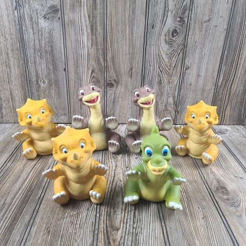 Vintage The Land Before Time Dinosaur Hand Puppets 1988 Pizza Hut Toys Lot of 6 Cover