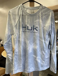 Huk Performance Fishing Long Sleeve Pursuit Bonefish Shirt Blue Medium - Picture 1 of 2