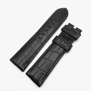 Auténtica correa de hebilla Panerai de cuero de cocodrilo negro 24 mm x 22 mm - Imagen 1 de 2