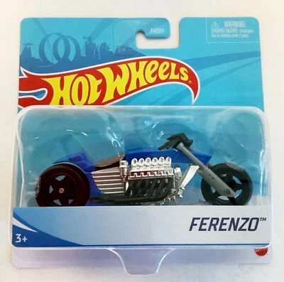 NEW Mattel X7719 Hot Wheels 1:18 Street Power FERENZO Motorcycle Blue Black - Image 1 of 2