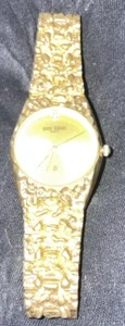 ~VTG WOMEN PIERRE BIDEAUX GOLD TONE NUGGET Gold tone DIAL WATCH NEEDS BATTERY~ - Picture 1 of 4