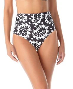 Anne Cole Riviera Paisley Shirred High-Waist Bikini Bottoms Size M #20MB36063 - Picture 1 of 2
