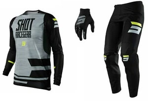 Juego de camisetas/pantalones/guantes de motocross SHOT 2022 gris/negro MX - Imagen 1 de 4