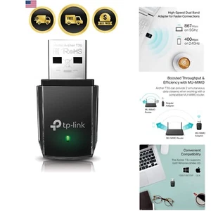 Adaptateur WiFi AC1300 Double Bande USB 3.0 pour PC Portable Bureau MU-MIMO - Photo 1/8