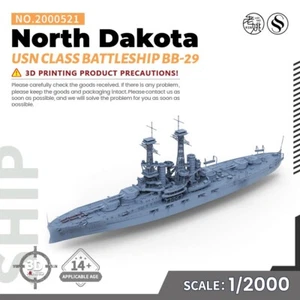 SSMODEL SSC2000521 1/2000 Model Kit USN North Dakota Class Battleship BB-29 - Picture 1 of 4