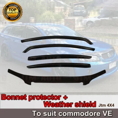 Bonnet Protector Guard + Weather Shields Visor to suit Holden Commodore VE 06-13 - image 1 of 4