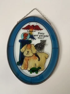 Joan Baker Design Buntglas oval Haustiere sind Menschen zu Sonnenfänger - Bild 1 von 7