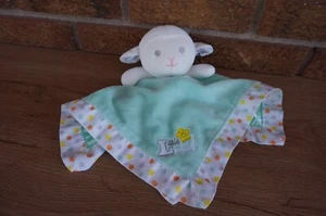 SECURITY Blanket GARANIMALS Little LAMB Mint Green Star Dots LOVEY Plush Satin - Picture 1 of 9