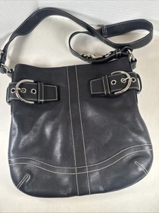 VTG Coach Black Leather Bag G05S-1452 Purse Shoulder Crossbody Bag 11x11” EUC - Picture 1 of 10