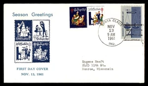 Mayfairstamps US FDC 1961 Santa Claus Christmas Seal Tied FirsT Day Cover aau_05 - Picture 1 of 2