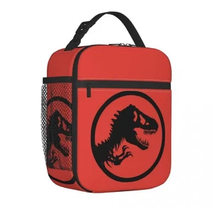 Jurassic Park Rot T-Rex Logo Jurassic World Thermo Lunchbox Brotzeittasche - Bild 1 von 6