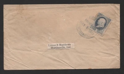 US 1885 NICHOLET WI BROWN COUNTY  DPO COVER TO MARTINSVILLE IN - Image 1 of 2