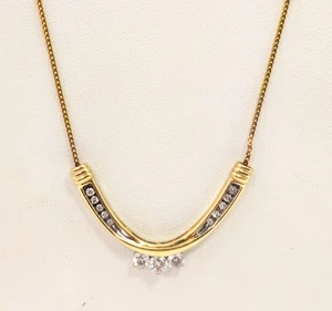 Collar de diamantes de oro de 14K, 18-3/4"" de largo - Imagen 1 de 7