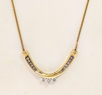 Collar de diamantes de oro de 14K, 18-3/4"" de largo Foto 1 de 4