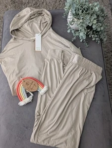 Neu Chelsea Peers Wellness Project beige Biscuit Lounge Set Hoodie + Hose UK 8 - Bild 1 von 20