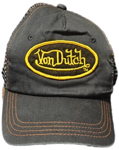Cappello snapback camionista vintage Von Dutch originale maglia schiena denim nero - Foto 1 di 6