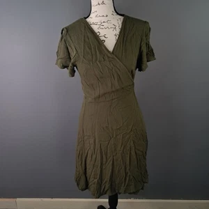 Lulus Harbor Point Olive Green Wrap Dress Size Medium NWT - Picture 1 of 9