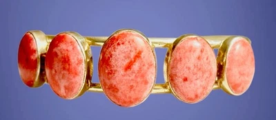 Antigo Bracelete Jay King DTR Prata Esterlina Rodocrosita 6,5” BOM - Imagem 1 de 4