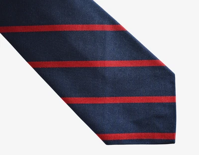 NOVA POLO LISTRA RALPH LAUREN 100% SEDA REPP FEITA À MÃO Gravata Estreita ITÁLIA - Imagem 1 de 4